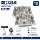 kit 2 Cubas Gourmet Cozinha Aço Inox Com Acessórios 50x40cm Zentra Imports