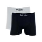 Kit 2 Cueca Mash Boxer S/costura 711.01 Preto/Branco