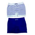 Kit 2 cuecas boxer infantil branca listrada/ preta G basic +