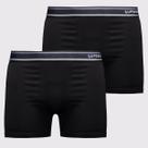 Kit 2 Cuecas Boxer Lupo Algodão com Elastano Basic Preta