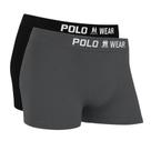 Kit 2 Cuecas Boxer Premium Poliamida Lisa - Polo Wear Cor:Preto - ChumboTamanho:GG