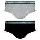 Kit 2 cuecas Lupo Slip Tradicional Elastico com logo algodão 524088