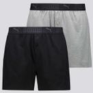 Kit 2 Cuecas Puma Samba Canção Cotton Preta e Cinza