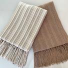 Kit 2 De Manta Para Sofá Cappuccino e Cru Pontilhado Luxo 1,20m X 1,80m 100% Algodão Tear Mineiro