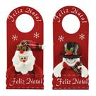 Kit 2 Decora Maçaneta Feliz Natal Pelúcia Boneco de Neve e Papai Noel 30cm - Master Christmas