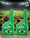 Kit 2 Dedo de Espuma Brasil EVA Torcida Acessório Copa Futebol