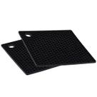 Kit 2 Descansos de Panela Tapete de Silicone Quadrado Para Mesa Bancada Pia - Preto - Weck