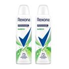 Kit 2 Desodorante Antitranspirante Aerosol Feminino Rexona Bamboo 72 horas 150ml Kit 2 Desodorante Antitranspirante Aerosol Feminino Rexona Bamboo 72 horas 150ml