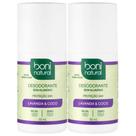 Kit 2 Desodorante Boni Natural Roll-On Natural Coco E Magnésio Vegano Lavanda 24Hrs Proteção 55ml