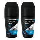 Kit 2 Desodorante Francis Men Active Roll-On Antitranspirante 48h 50ml