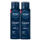 Kit 2 Desodorante Nivea Men Deep Original Aerosol Antitranspirante 48h 150ml
