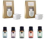 Kit 2 Difusor Elétrico Porcelana E 05 Essências 10ml Via Aroma