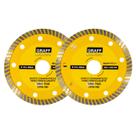 Kit 2 Discos Corte Diamantado Porcelanato 110mm Fino Turbo Vidro Azulejo Granito Serra Mármore Extra