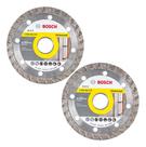 Kit 2 Discos Diamantados 105mm Turbo Serra Mármore Bosch