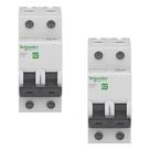 Kit 2 Disjuntor Schneider Mini Curva C 40a 3ka 220/380v