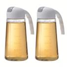 Kit 2 Dispenser Galheteiro Vidro Transparente 630ml Medidor Para Azeite E Vinagre Design Clean -