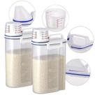 Kit 2 Dispenser Hermetico 2 Litros c/ Copo Medidor Multiuso