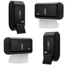 Kit 2 Dispenser Para Sabonete + 2 Porta Papel Toalha Preto
