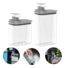 Kit 2 Dispenser Porta Sabão Líquido Multiuso Com Bico e Tampa Dosadora 1,5L E 2,3L Lavanderia - Amaciante Alvejante Flow