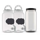 Kit 2 dispenser torneira branco + 1 pote sabao 2,7 preto