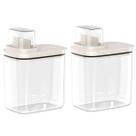 Kit 2 Dispensers para Amaciante e Sabão Líquido 1,5L Flow Bege com Tampa Medidora Ou