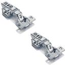 Kit 2 Dobradiça Para Armário 165 Graus 35mm Reta Com Pistão Clip-On