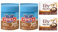 Kit 2 Doce De Leite Veneza Zero Adição De Açúcar 250gr + 2 Torrada Lev Magic Toast Cacau 110g