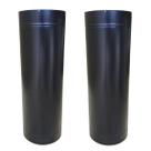 Kit 2 Duto 8 Preto 60cm Chaminé Churrasqueira Resistente