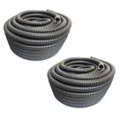 Kit 2 Eletroduto Corrugado 1 Pol 50m Preto Guia Leve Forte