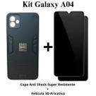 Kit 2 em 1 Capinha Anti Shock Resistente + Película Privacidade 3D Vidro para Samsung Galaxy A04