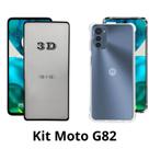 Kit 2 em 1 para Moto G82 Capinha com Bordas + Película 3D Frontal para Motorola Moto G82