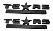 Kit 2 Emblema Texas Edition Letreiro 3D Preto Automotivo