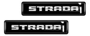 Kit 2 Emblemas Adesivos Coluna Strada 3D Resinado Kit 2 Emblemas Adesivos Coluna Strada 3D Resinado
