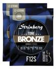 Kit 2 Encordoamento Strinberg Para Violão F12S - 12 Cordas Kit 2 Encordoamento Strinberg Para Violão F12S - 12 Cordas
