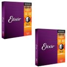 Kit 2 Encordoamento Violão Aço 012 Elixir Phosphor Bronze 16052 Made In Usa