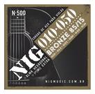 Kit 2 Encordoamentos Violão Aço Bronze Nig N500 010 PAC 2n500