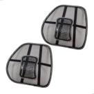 kit 2 Encosto Lombar Ortopédico de Cadeira Escritório Banco de Carro Apoio Corretor Postural Ergonômico Cor:Preto