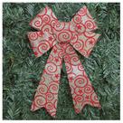 Kit 2 Enfeite Árvore Natal Laço Arabesco Com Veludo 30 Cm