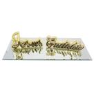 Kit 2 Enfeite Mesa Pequeno Palavra Decorativa Jesus Gratidão Artigo Religioso Mini Estatueta Letra Escultura Presentes