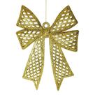 Kit 2 Enfeites árvore Natal Laço Dourado Glitter 24cm