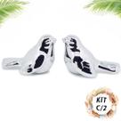 Kit 2 Enfeites Casal Pássaro Decorativo Porcelana Jardim Mini Estatueta Decoração Casa Cozinha Passarinho Sala