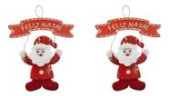Kit 2 Enfeites Porta Pendente Papai Noel Tecido Natal Kit 2 Enfeites Porta Pendente Papai Noel Tecido Natal
