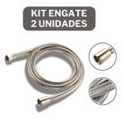 Kit 2 Engate Flexível Trançado Aço Inox 30cm Quente Fria