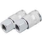 Kit 2 engate rapido femea 1/4"x1/4" esfera vonder