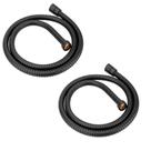 Kit 2 Engates Flexível Mangueira Chuveirinho Preto Para Ducha Higiênica 180 Cm Lavatório