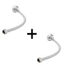 Kit 2 Engates Mangueira Flexível Trançado Aço Inox 40cm Par