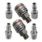 Kit 2 Engates Rápidos Macho 1/4 Com 4 Pinos Para Engate