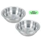 Kit 2 Escorredor de arroz polido 24 cm - 3L