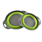 Kit 2 escorredores retrátil silicone macarrão frutas legumes