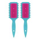 Kit 2 Escova de Cabelo Fitagem Definidora de Cachos Ricca Flex Fita Curl Azul